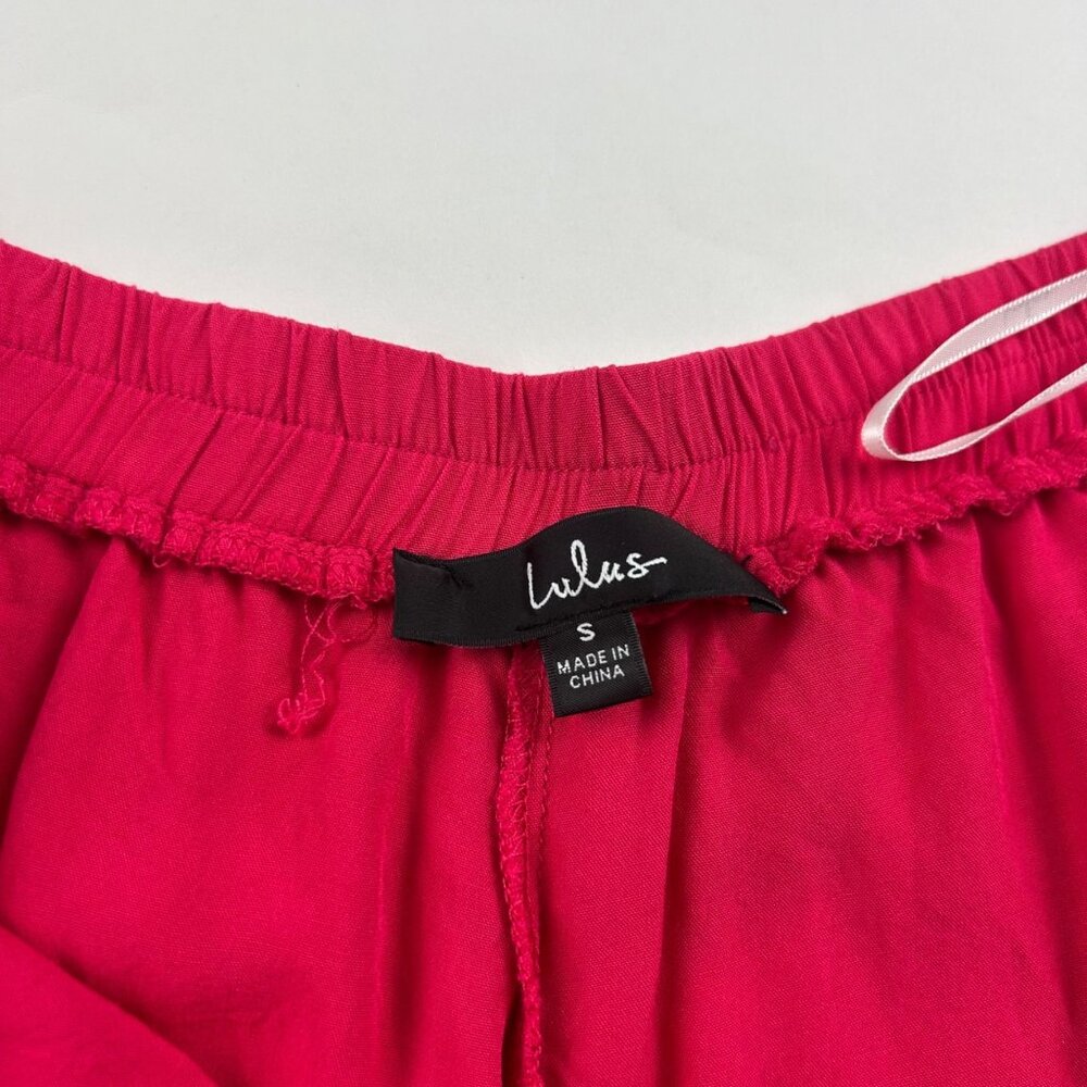 Lulu's Hot Pink High Rise Ultra Wide Cropped Pant S - Picture 4 of 8